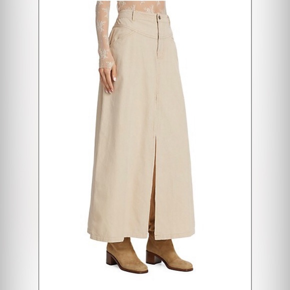 NWT Free People We The Free Come As You Are Corduroy Maxi Skirt in Beechwood - Picture 11 of 15